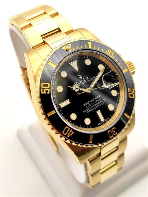 yellow gold rolex ring|Rolex submariner 18k gold price.